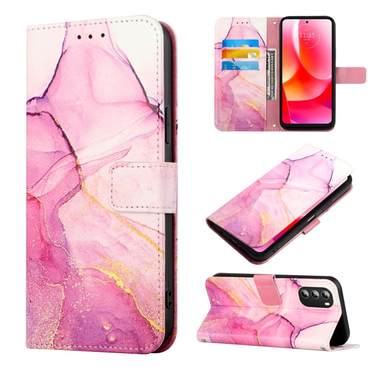 For Motorola Moto G 5G 2022 PT003 Marble Pattern Flip Leather Phone Case