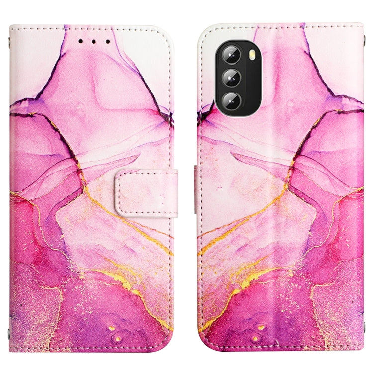For Motorola Moto G 5G 2022 PT003 Marble Pattern Flip Leather Phone Case