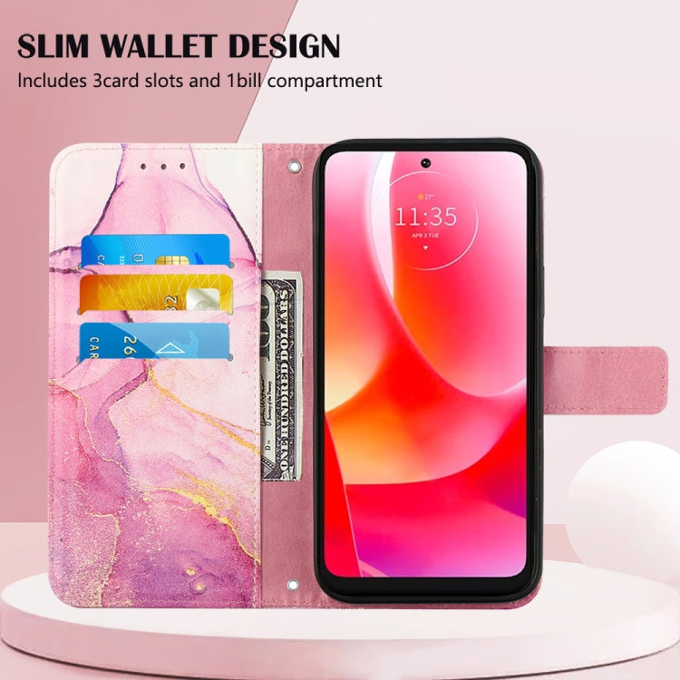 For Motorola Moto G 5G 2022 PT003 Marble Pattern Flip Leather Phone Case