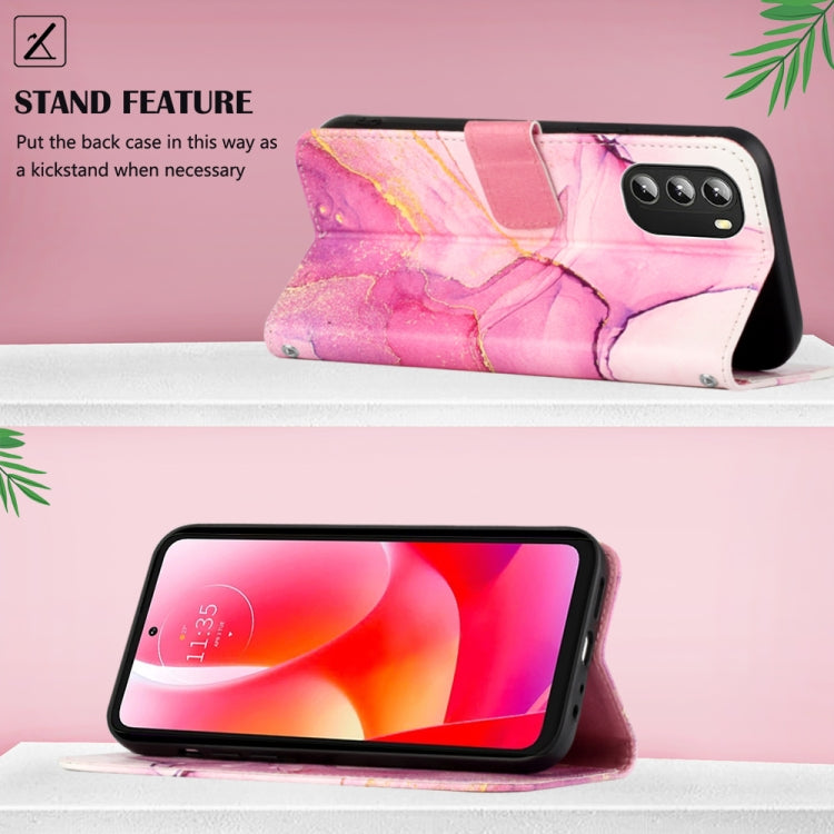 For Motorola Moto G 5G 2022 PT003 Marble Pattern Flip Leather Phone Case