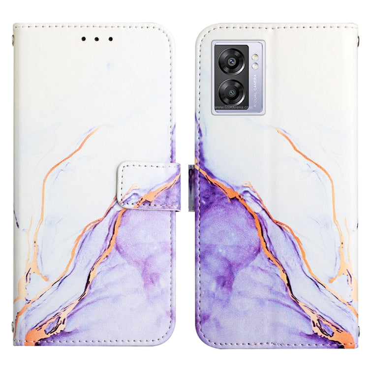 For OPPO A57 5G 2022 PT003 Marble Pattern Flip Leather Phone Case