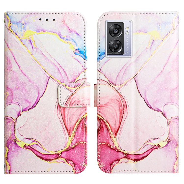 For OPPO A57 5G 2022 PT003 Marble Pattern Flip Leather Phone Case