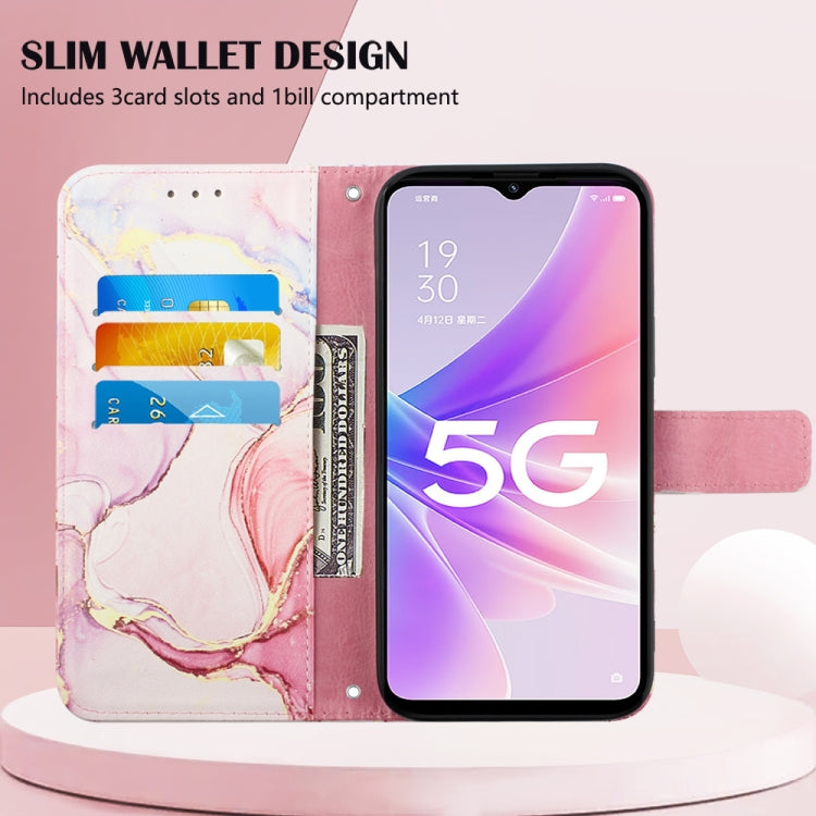 For OPPO A57 5G 2022 PT003 Marble Pattern Flip Leather Phone Case