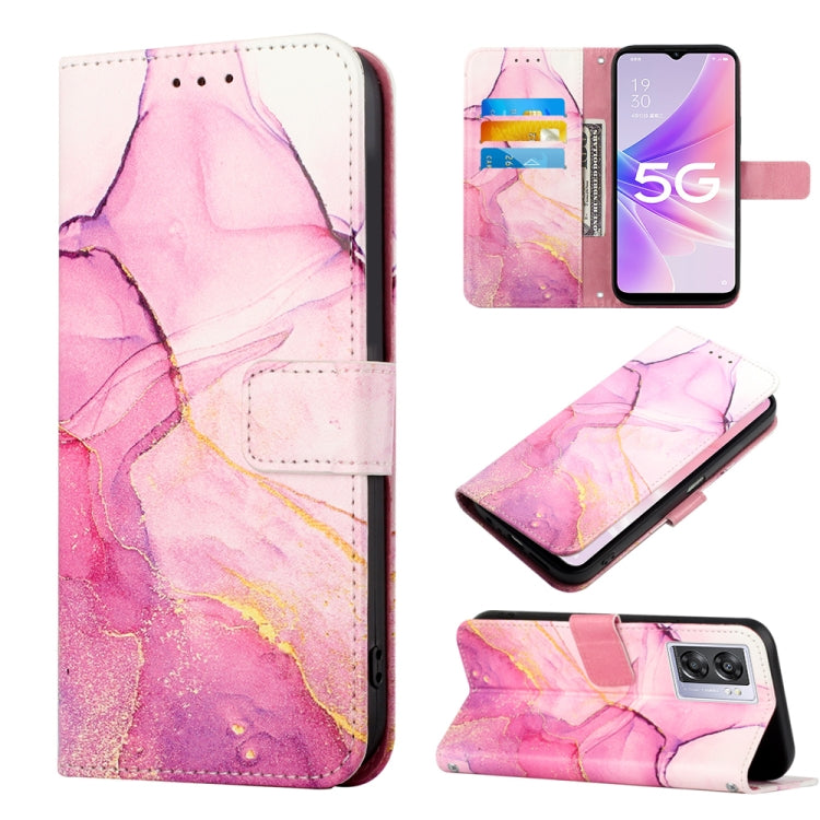 For OPPO A57 5G 2022 PT003 Marble Pattern Flip Leather Phone Case