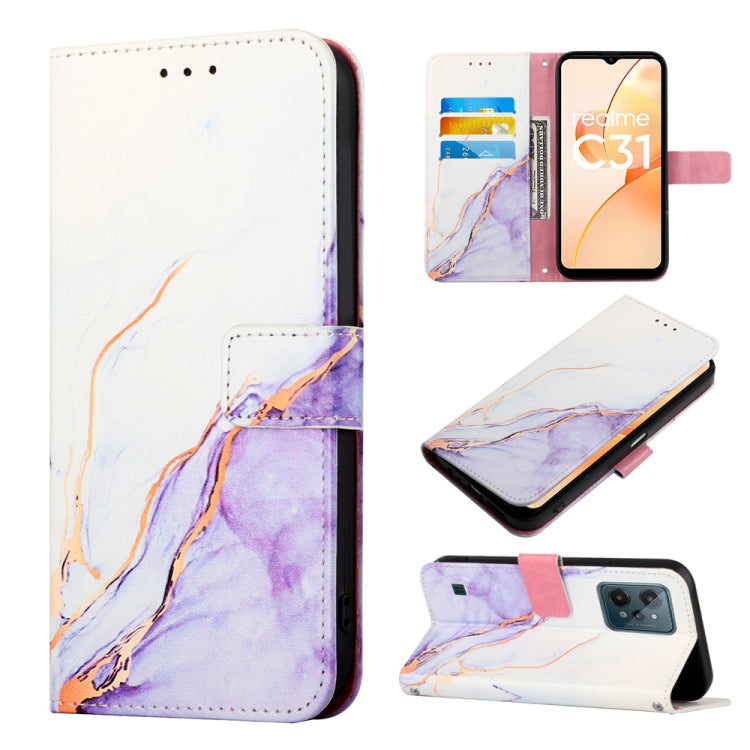 For OPPO Realme C31 4G PT003 Marble Pattern Flip Leather Phone Case