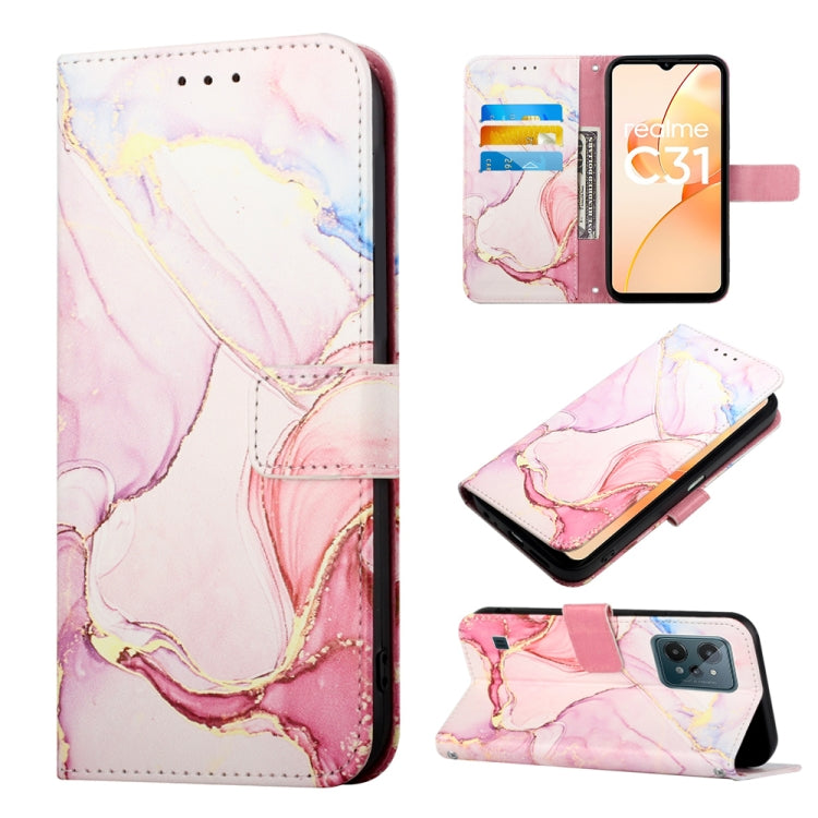 For OPPO Realme C31 4G PT003 Marble Pattern Flip Leather Phone Case
