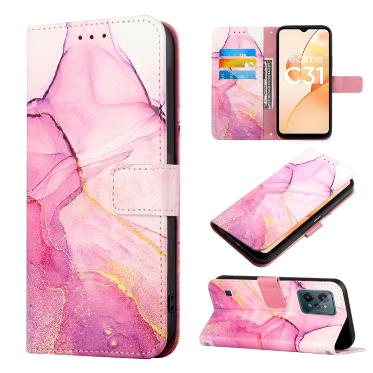 For OPPO Realme C31 4G PT003 Marble Pattern Flip Leather Phone Case