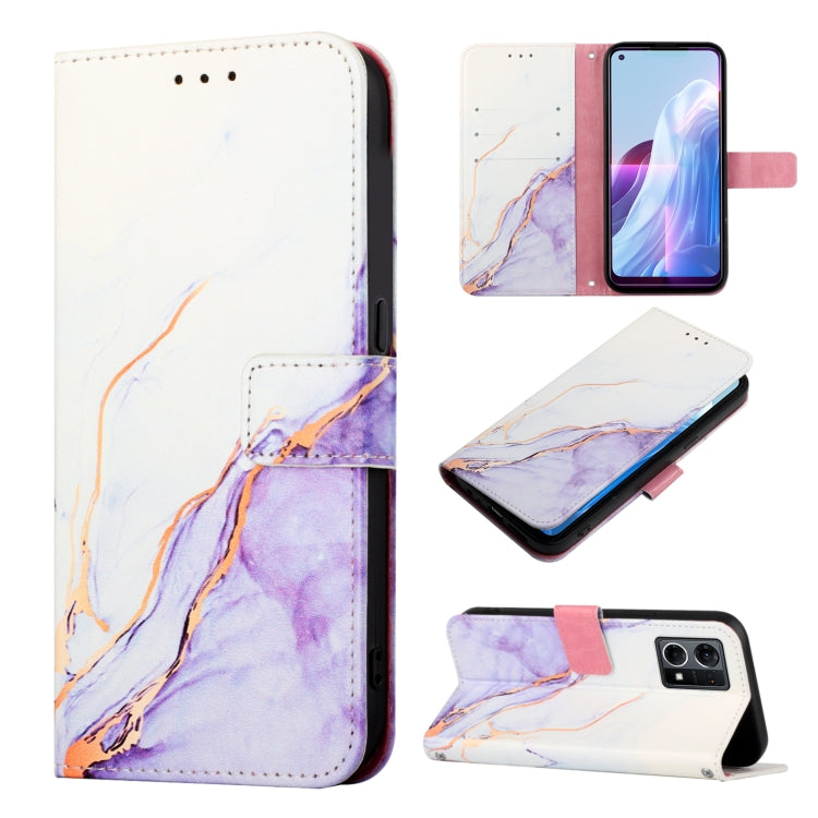 For OPPO Reno7 4G/F21 Pro PT003 Marble Pattern Flip Leather Phone Case