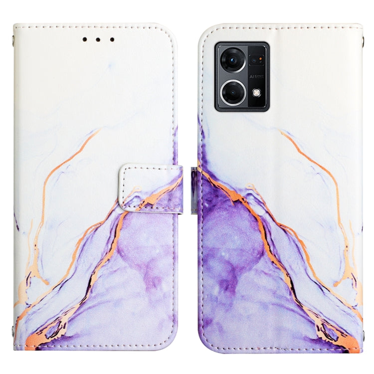 For OPPO Reno7 4G/F21 Pro PT003 Marble Pattern Flip Leather Phone Case