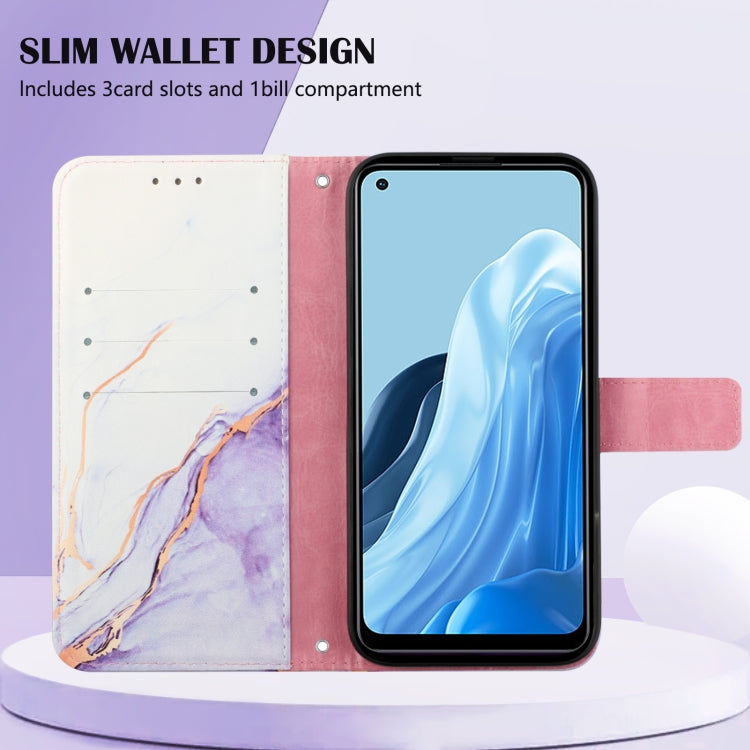 For OPPO Reno7 4G/F21 Pro PT003 Marble Pattern Flip Leather Phone Case