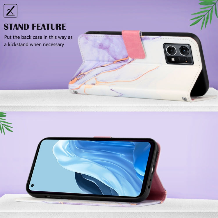 For OPPO Reno7 4G/F21 Pro PT003 Marble Pattern Flip Leather Phone Case