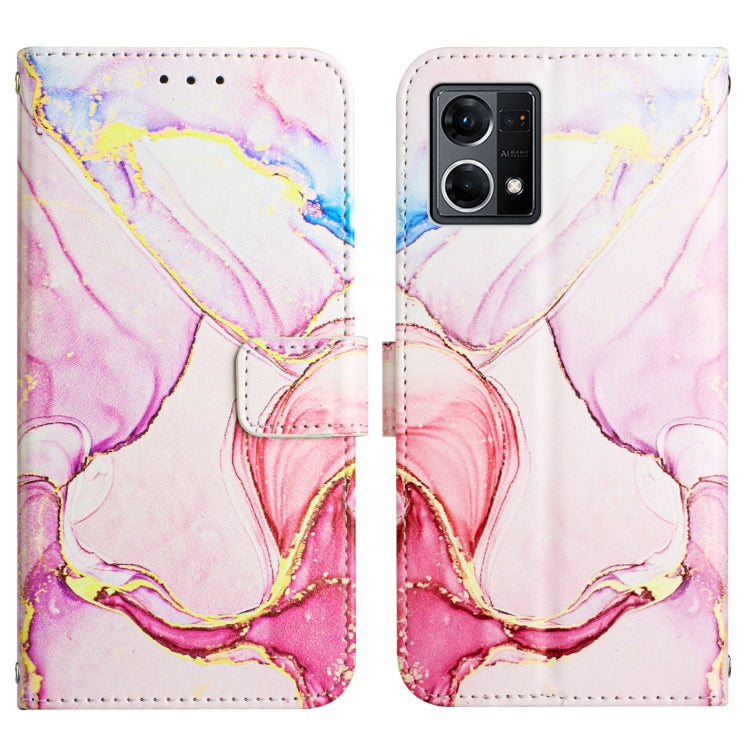 For OPPO Reno7 4G/F21 Pro PT003 Marble Pattern Flip Leather Phone Case