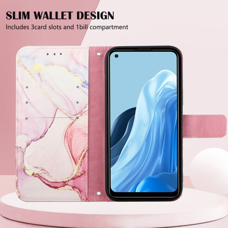 For OPPO Reno7 4G/F21 Pro PT003 Marble Pattern Flip Leather Phone Case