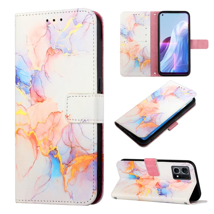 For OPPO Reno7 4G/F21 Pro PT003 Marble Pattern Flip Leather Phone Case