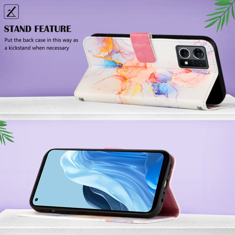 For OPPO Reno7 4G/F21 Pro PT003 Marble Pattern Flip Leather Phone Case