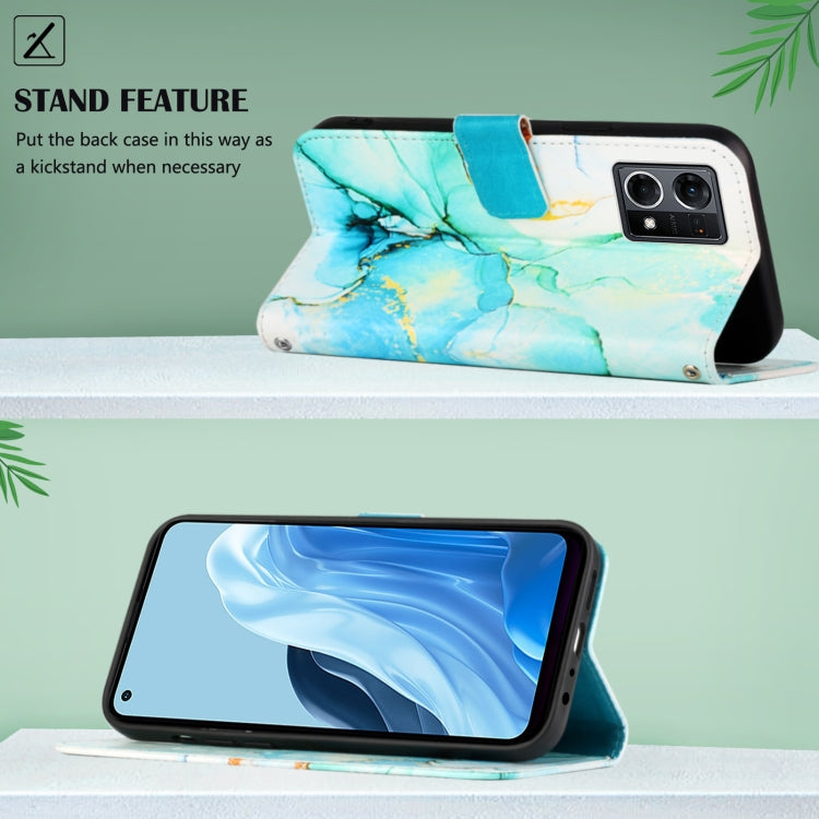 For OPPO Reno7 4G/F21 Pro PT003 Marble Pattern Flip Leather Phone Case