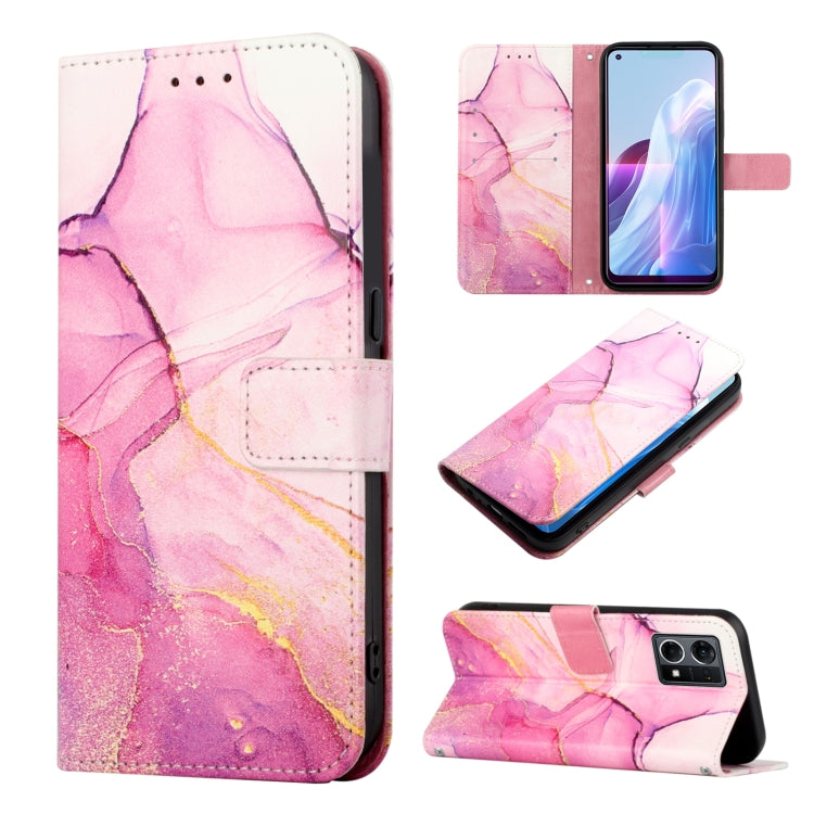 For OPPO Reno7 4G/F21 Pro PT003 Marble Pattern Flip Leather Phone Case
