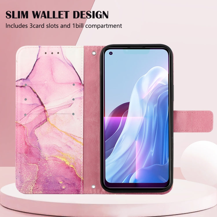 For OPPO Reno7 4G/F21 Pro PT003 Marble Pattern Flip Leather Phone Case