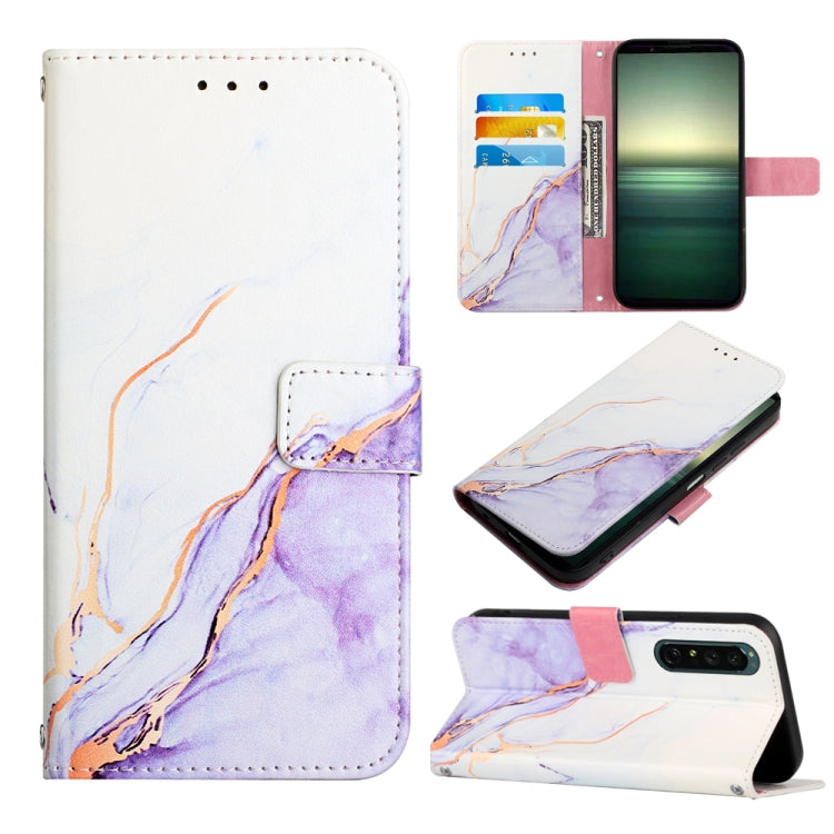 For Sony Xperia 1 IV PT003 Marble Pattern Flip Leather Phone Case