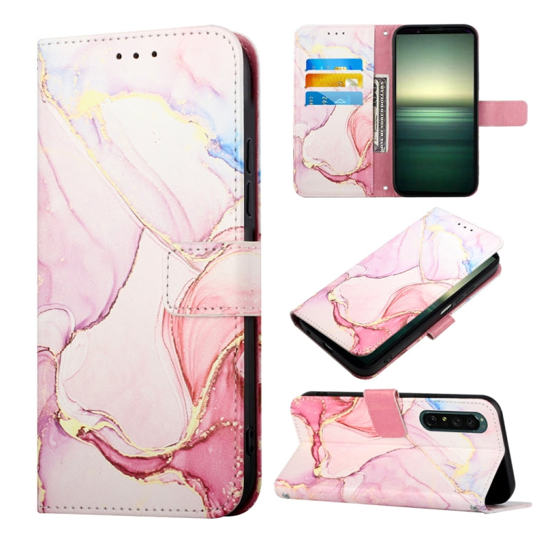 For Sony Xperia 1 IV PT003 Marble Pattern Flip Leather Phone Case