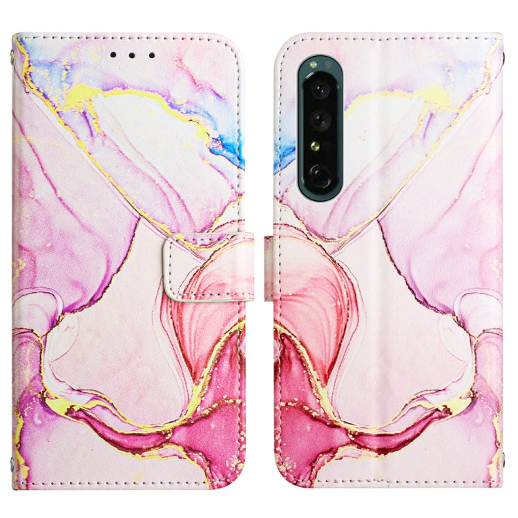 For Sony Xperia 1 IV PT003 Marble Pattern Flip Leather Phone Case