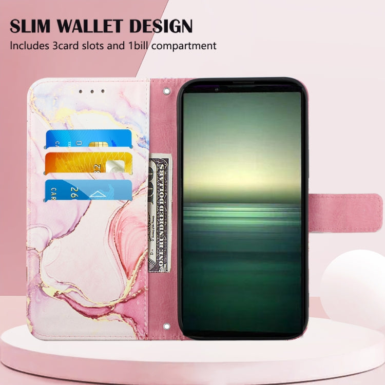 For Sony Xperia 1 IV PT003 Marble Pattern Flip Leather Phone Case