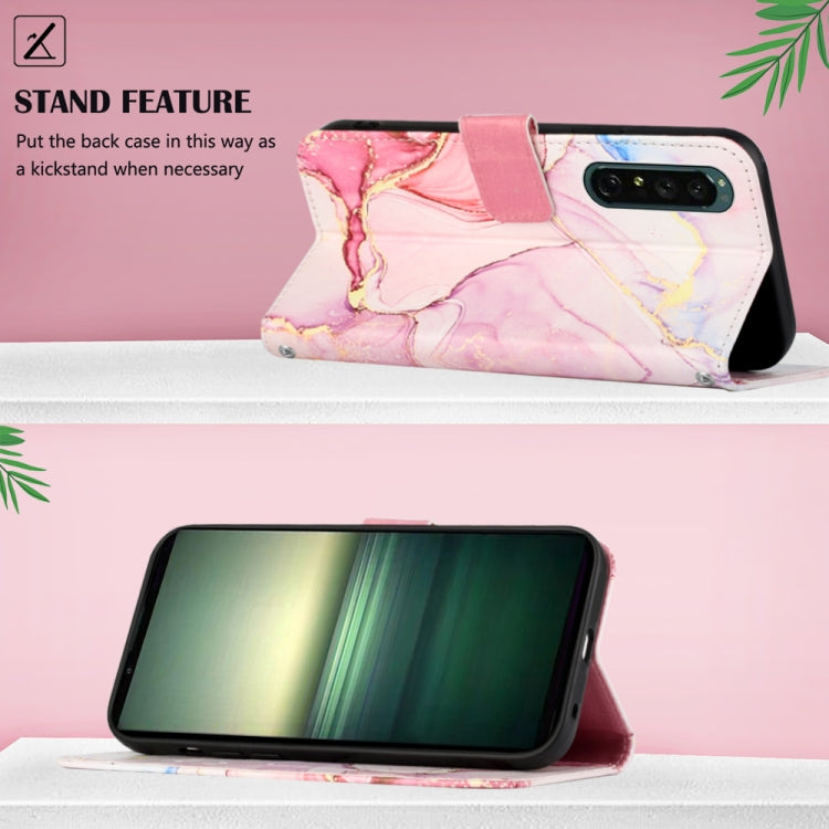 For Sony Xperia 1 IV PT003 Marble Pattern Flip Leather Phone Case