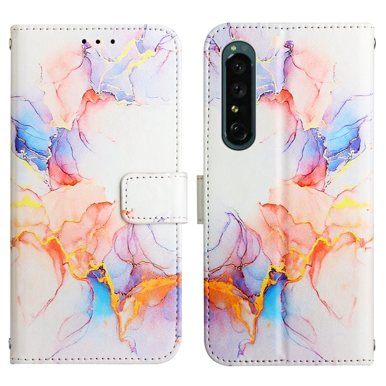 For Sony Xperia 1 IV PT003 Marble Pattern Flip Leather Phone Case