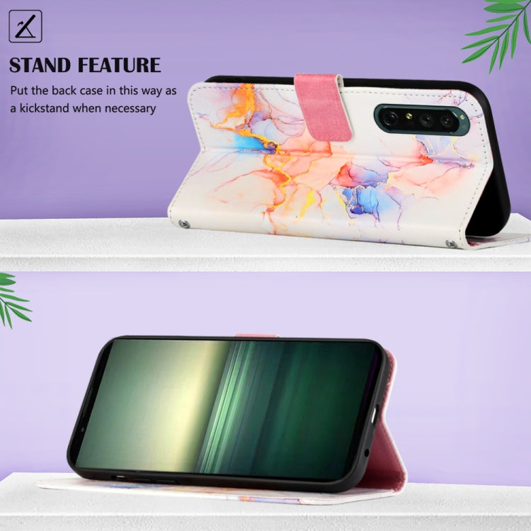 For Sony Xperia 1 IV PT003 Marble Pattern Flip Leather Phone Case