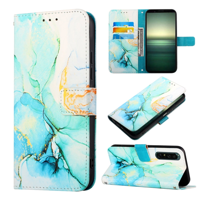 For Sony Xperia 1 IV PT003 Marble Pattern Flip Leather Phone Case