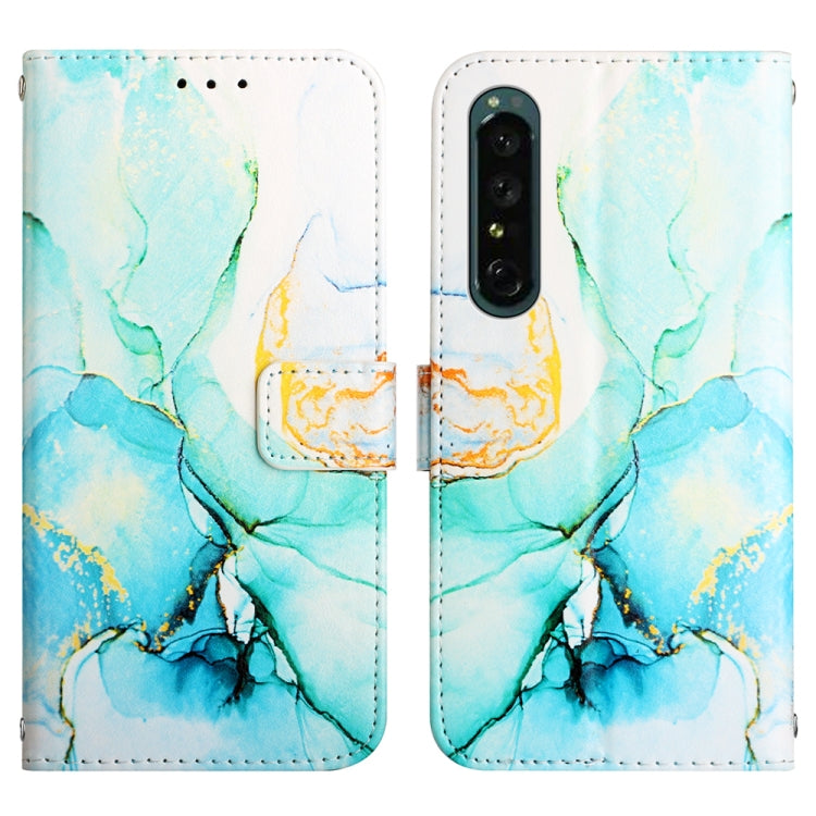 For Sony Xperia 1 IV PT003 Marble Pattern Flip Leather Phone Case