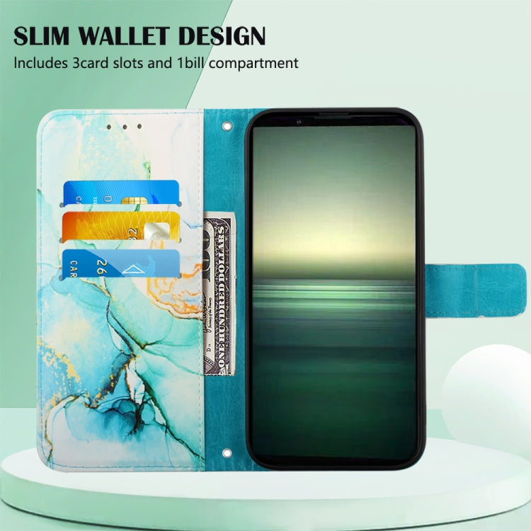 For Sony Xperia 1 IV PT003 Marble Pattern Flip Leather Phone Case