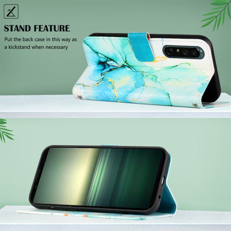 For Sony Xperia 1 IV PT003 Marble Pattern Flip Leather Phone Case