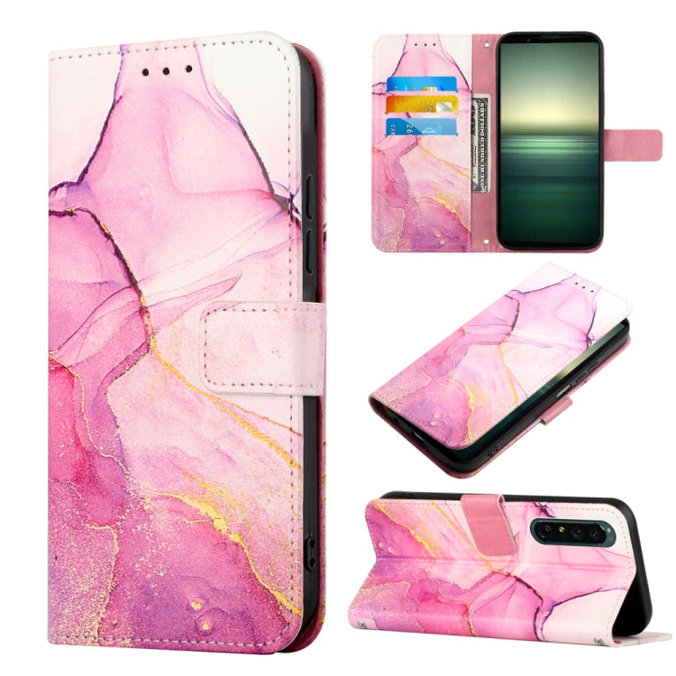 For Sony Xperia 1 IV PT003 Marble Pattern Flip Leather Phone Case