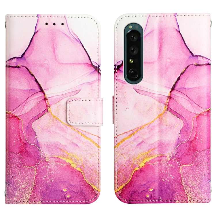 For Sony Xperia 1 IV PT003 Marble Pattern Flip Leather Phone Case
