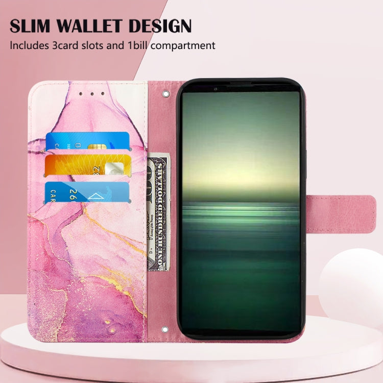 For Sony Xperia 1 IV PT003 Marble Pattern Flip Leather Phone Case