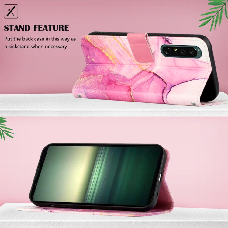 For Sony Xperia 1 IV PT003 Marble Pattern Flip Leather Phone Case
