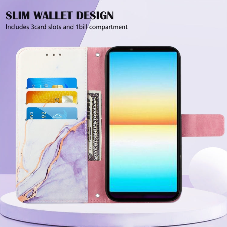 For Sony Xperia ACE III PT003 Marble Pattern Flip Leather Phone Case