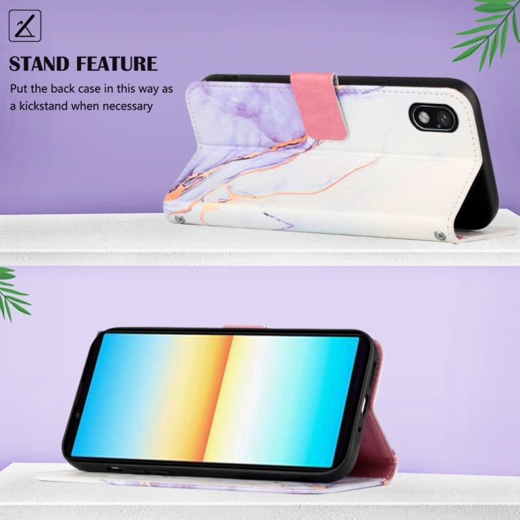 For Sony Xperia ACE III PT003 Marble Pattern Flip Leather Phone Case