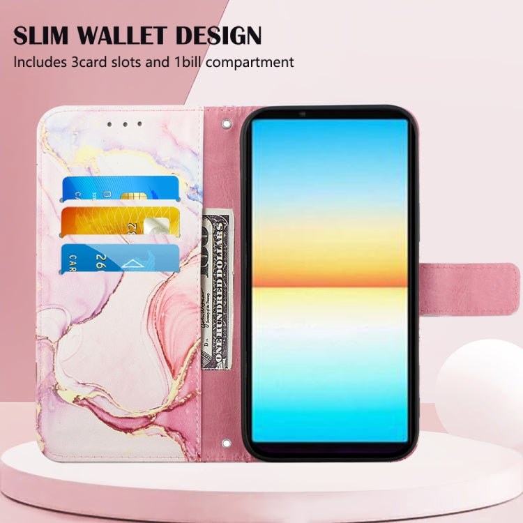 For Sony Xperia ACE III PT003 Marble Pattern Flip Leather Phone Case