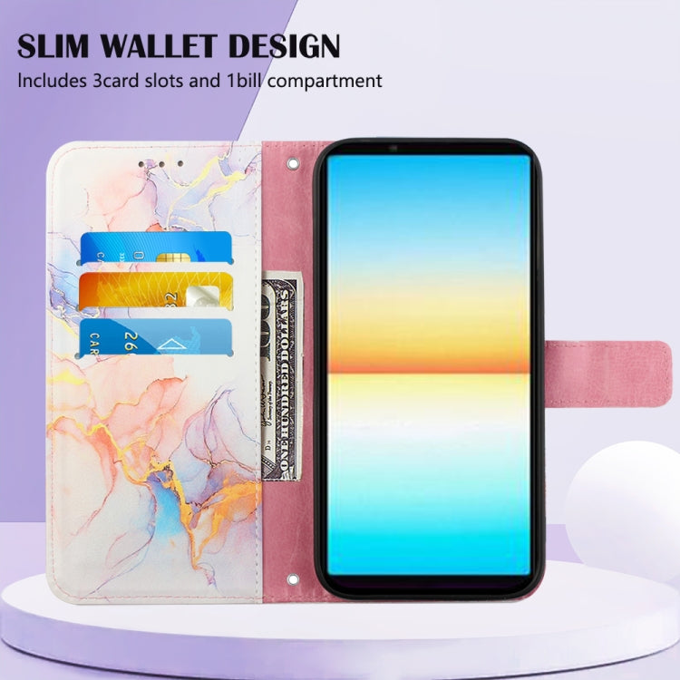 For Sony Xperia ACE III PT003 Marble Pattern Flip Leather Phone Case