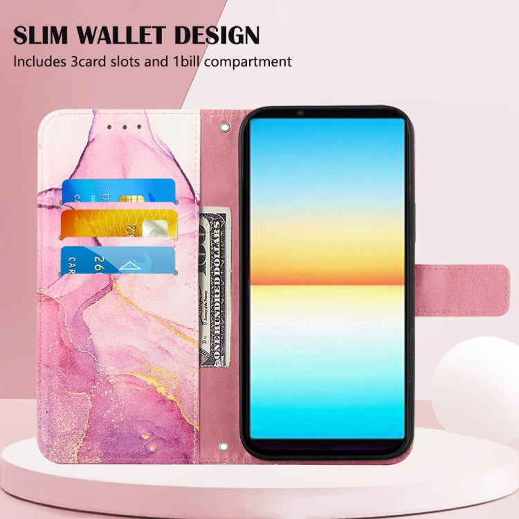 For Sony Xperia ACE III PT003 Marble Pattern Flip Leather Phone Case