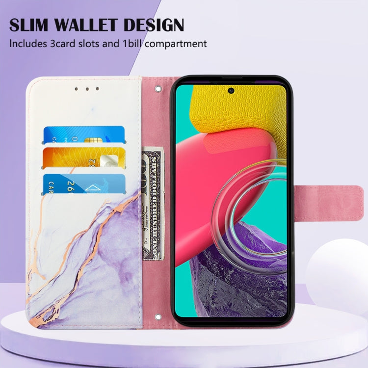 For Samsung Galaxy M33 5G PT003 Marble Pattern Flip Leather Phone Case