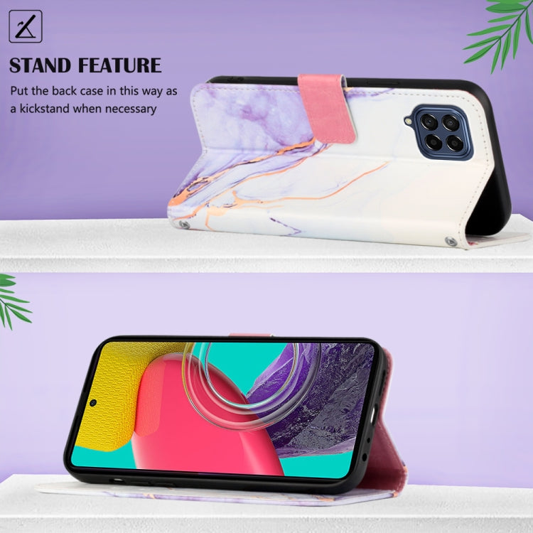 For Samsung Galaxy M33 5G PT003 Marble Pattern Flip Leather Phone Case