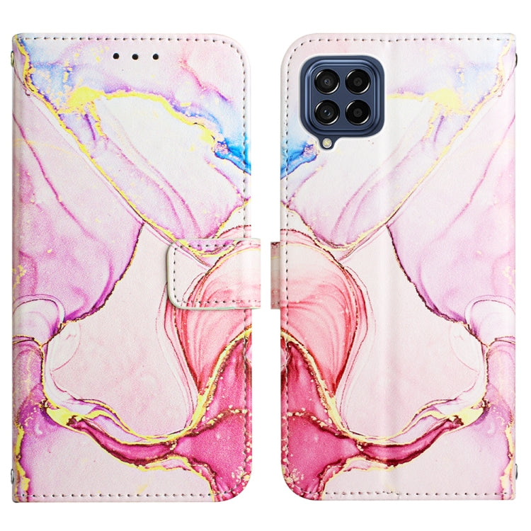For Samsung Galaxy M33 5G PT003 Marble Pattern Flip Leather Phone Case