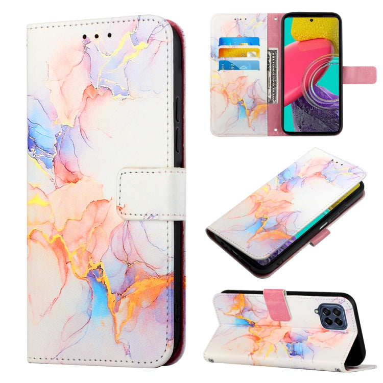 For Samsung Galaxy M33 5G PT003 Marble Pattern Flip Leather Phone Case