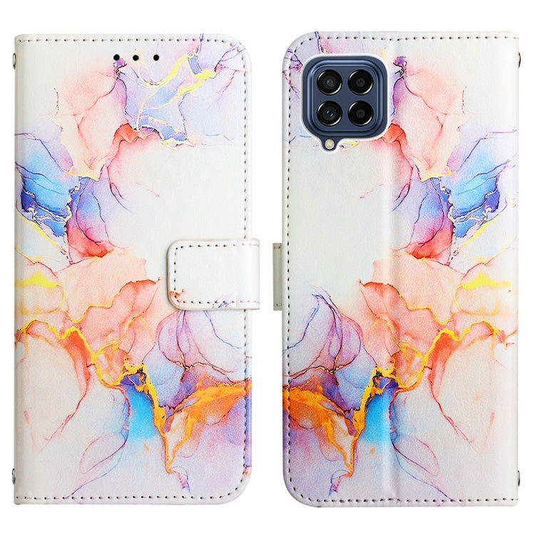 For Samsung Galaxy M33 5G PT003 Marble Pattern Flip Leather Phone Case