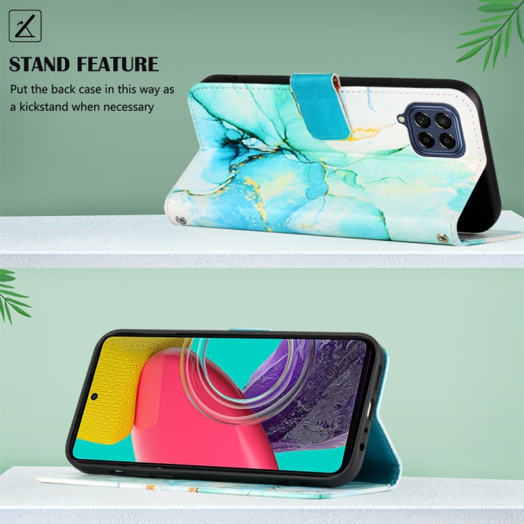 For Samsung Galaxy M33 5G PT003 Marble Pattern Flip Leather Phone Case