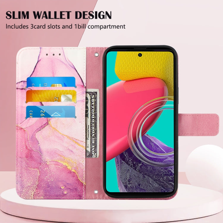 For Samsung Galaxy M33 5G PT003 Marble Pattern Flip Leather Phone Case