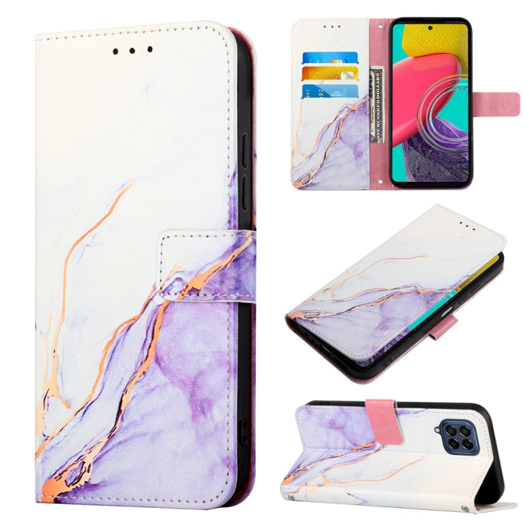 For Samsung Galaxy M53 5G PT003 Marble Pattern Flip Leather Phone Case